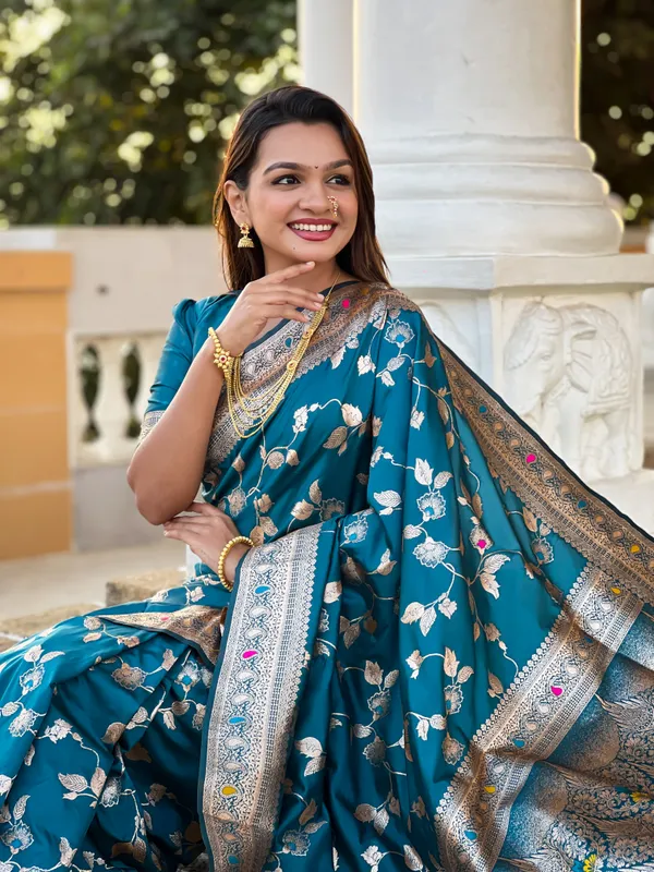 Morpis_Soft_Banarasi_Silk_Saree_With_Zari_Weaving_Meenakari_Touchup_Design_All_Over_The_Saree_And_Meenakari_Weaving_Rich_Pallu_For_Women