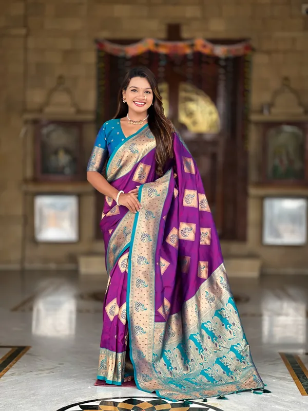 Magenta_Soft_Banarasi_Silk_Saree_With_Zari_Weaving_Meenakari_Design_All_Over_The_Saree_And_Contrast_Weaving_Rich_Pallu_With_Contrast_Weaving_Border_And_Tassels_Attached_At_Pallu_And_Blouse_For_Women