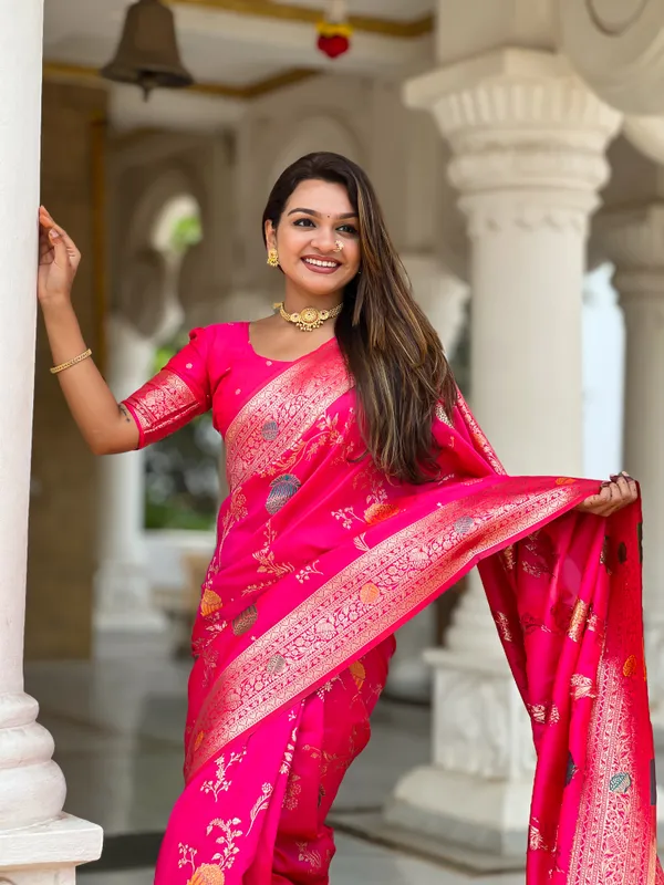 Rani_Pink_Soft_Banarasi_Silk_Saree_With_Zari_Weaving_Meenakari_Touchup_Design_All_Over_The_Saree_And_Meenakari_Weaving_Rich_Pallu_For_Women