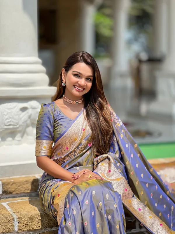 Grey_Soft_Banarasi_Silk_Saree_With_Zari_Weaving_Meenakari_Touchup_Design_All_Over_The_Saree_And_Meenakari_Weaving_Rich_Pallu_For_Women