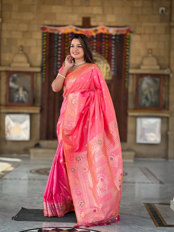 Gajri_Pink_Soft_Banarasi_Silk_Saree_With_Zari_Weaving_Meenakari_Touchup_Design_All_Over_The_Saree_And_Meenakari_Weaving_Rich_Pallu_For_Women