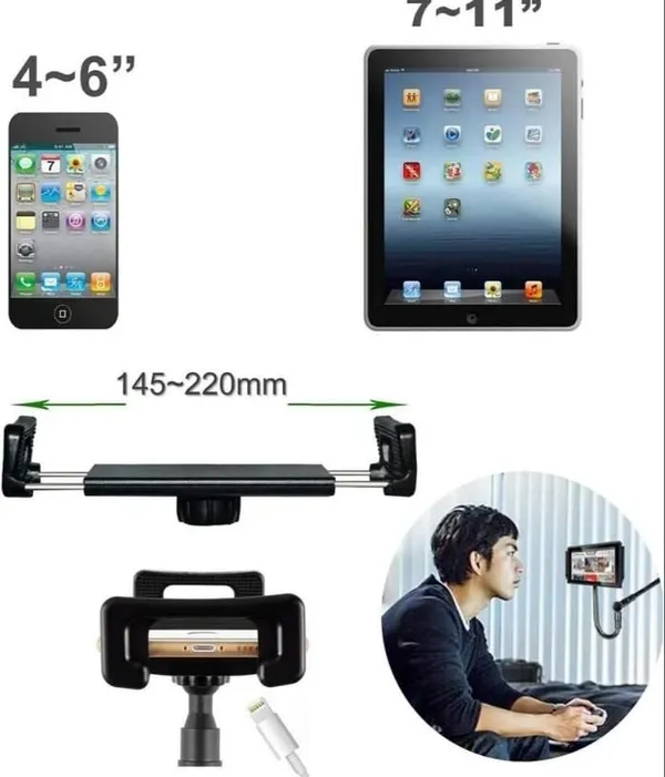 Black_And_Golden_Mobile_Phone_Tablet_Stand_Flexible_Clip