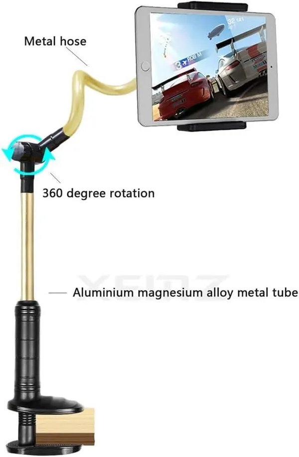 Black_And_Golden_Mobile_Phone_Tablet_Stand_Flexible_Clip