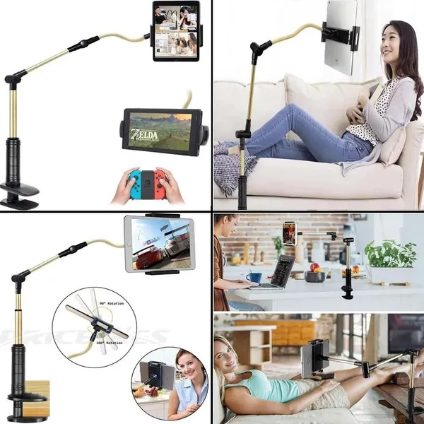 Black_And_Golden_Mobile_Phone_Tablet_Stand_Flexible_Clip