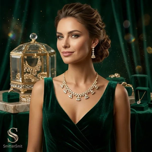 Elegant_American_Diamond_Gold-Plated_Choker_Necklace_Set_with_Matching_Drop_Earrings