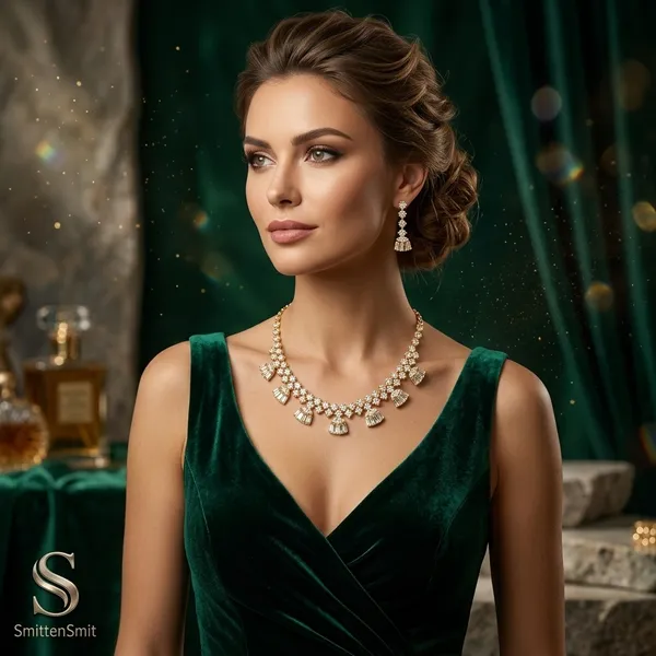 Elegant_American_Diamond_Gold-Plated_Choker_Necklace_Set_with_Matching_Drop_Earrings