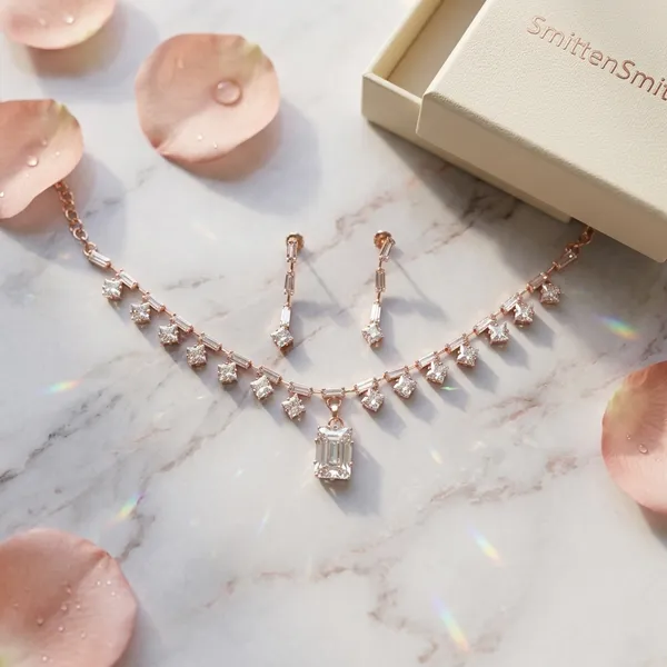 Elegant_Rose_Gold_American_Diamond_Choker_Necklace_Set_with_Matching_Earrings