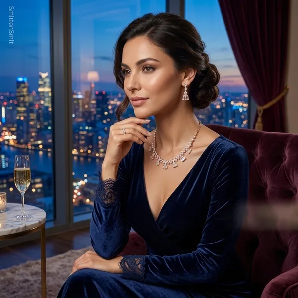 Elegant_Rose_Gold_Cubic_Zirconia_Choker_Necklace_and_Drop_Earrings_Set