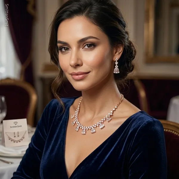 Elegant_Rose_Gold_Cubic_Zirconia_Choker_Necklace_and_Drop_Earrings_Set