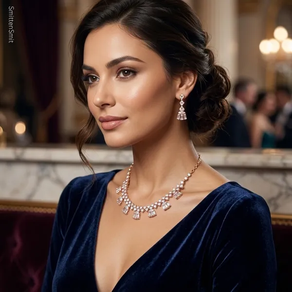 Elegant_Rose_Gold_Cubic_Zirconia_Choker_Necklace_and_Drop_Earrings_Set