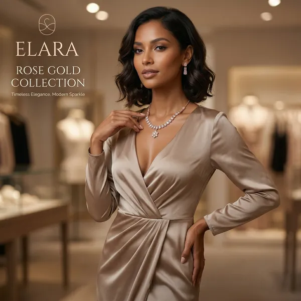 Elegant_Rose_Gold-Plated_American_Diamond_Choker_Necklace_Set_with_Matching_Drop_Earrings_–_Floral_Pendant_Square-Cut_Stone_Jewelry_for_Women