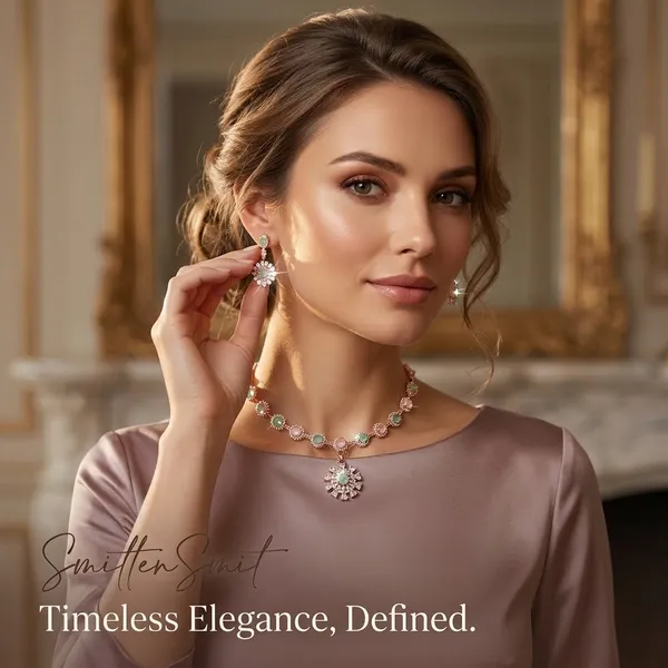 Elegant_Rose_Gold-Plated_Choker_Necklace_Set_with_Mint_Green_&_Blush_Pink_Stones_and_Matching_Drop_Earrings