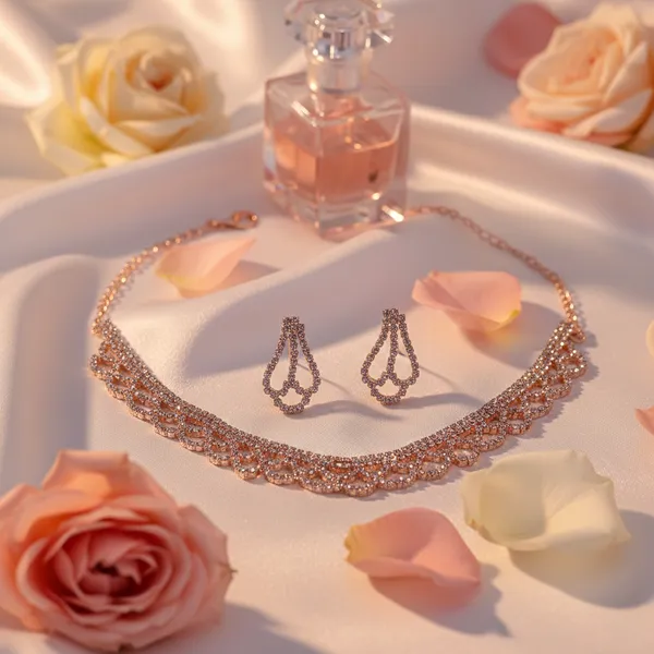 Elegant_Rose_Gold-Plated_Scalloped_Choker_Necklace_and_Drop_Earring_Set_with_Shimmering_Crystals