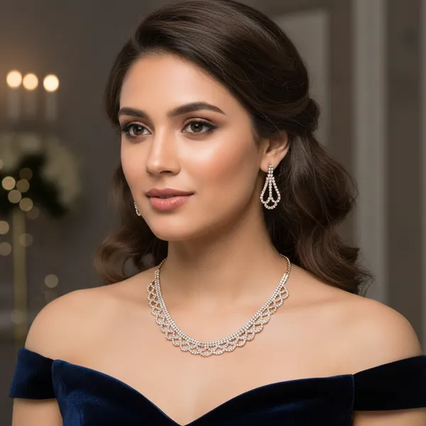 Elegant_Rose_Gold-Plated_Scalloped_Choker_Necklace_and_Drop_Earring_Set_with_Shimmering_Crystals