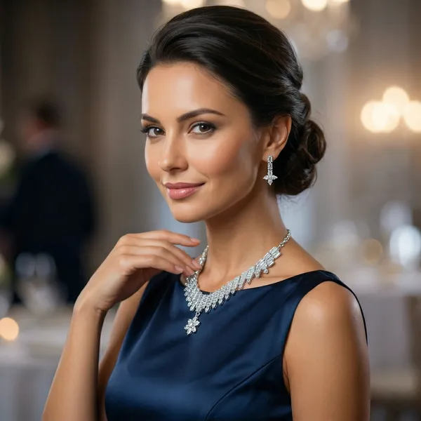 Elegant_Silver-Plated_American_Diamond_Choker_Necklace_Set_with_Floral_Pendant_and_Matching_Drop_Earrings