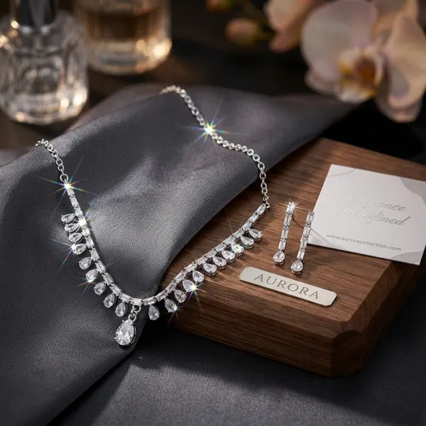 Elegant_Silver-Plated_Pear-Cut_Droplet_Cubic_Zirconia_Necklace_Set_with_Dangle_Earrings