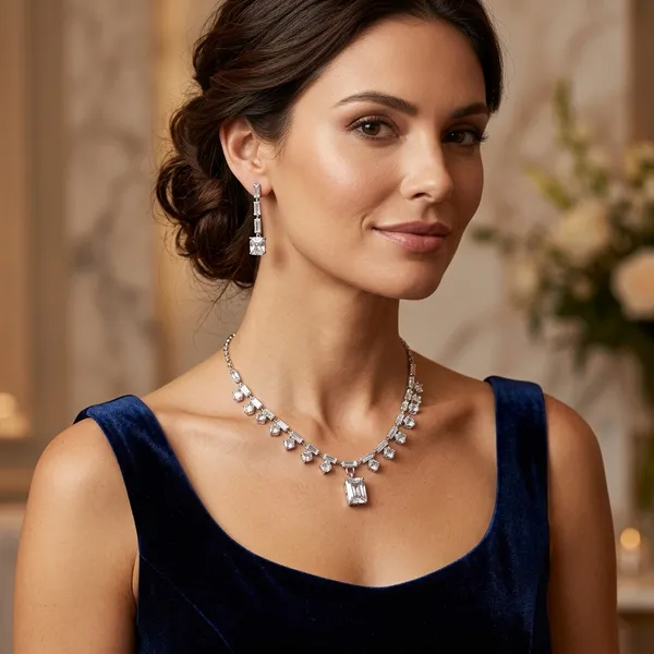 Elegant_Silver-Toned_American_Diamond_Necklace_Set_with_Drop_Earrings