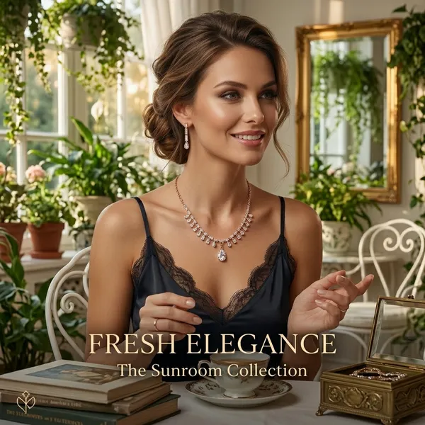 Exquisite_Rose_Gold_Plated_American_Diamond_Choker_Necklace_Set_with_Drop_Earrings