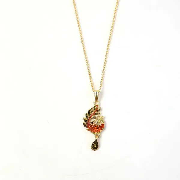 Gold_And_Orange_Brass_Pendant_Necklace_For_Women