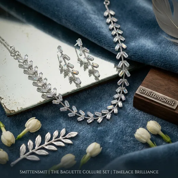 Luxurious_Silver-Toned_Marquise_Diamond_Choker_Necklace_&_Dangle_Earrings_Set