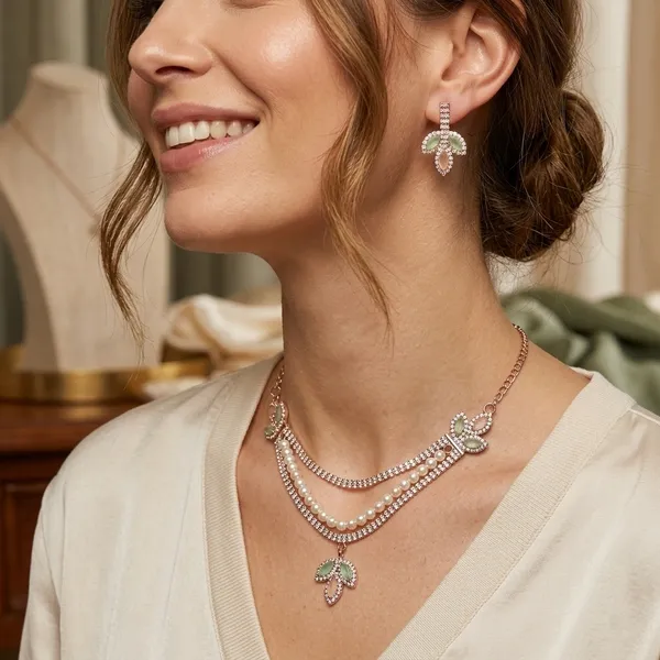 Rose_Gold-Plated_Crystal_&_Pearl_Leaf_Motif_Necklace_and_Earring_Set