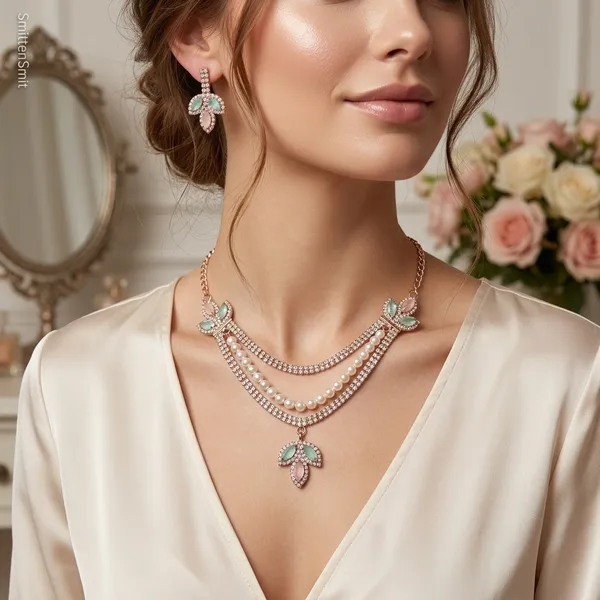 Rose_Gold-Plated_Crystal_&_Pearl_Leaf_Motif_Necklace_and_Earring_Set