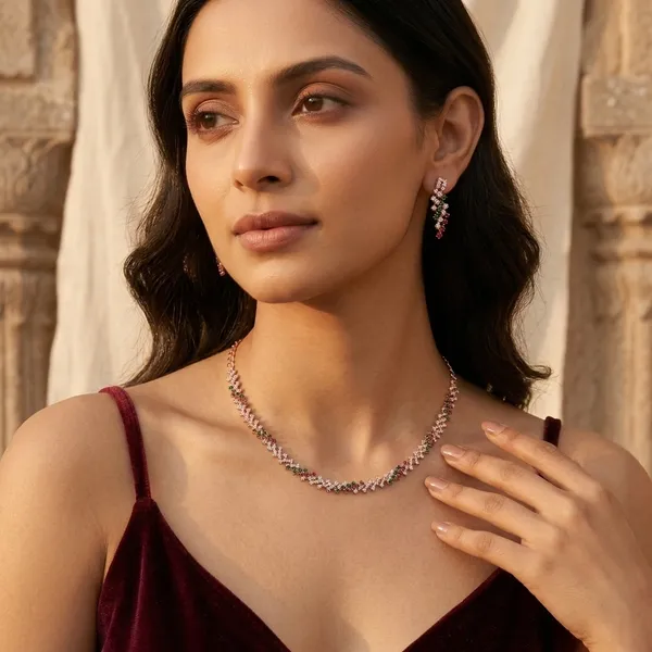 Rose_Gold_Plated_Minimalist_Geometric_Necklace_Set_with_Matching_Drop_Earrings