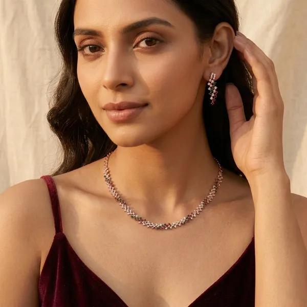 Rose_Gold_Plated_Minimalist_Geometric_Necklace_Set_with_Matching_Drop_Earrings