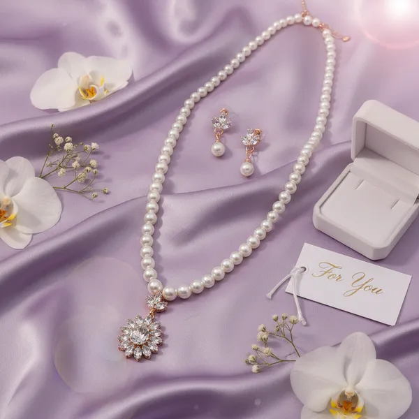 Rose_Gold-Tone_Floral_Pendant_Pearl_Necklace_and_Matching_Drop_Earring_Set