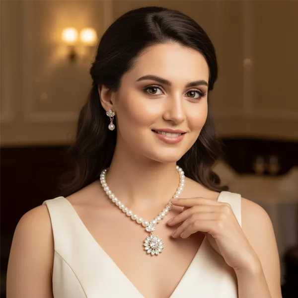 Rose_Gold-Tone_Floral_Pendant_Pearl_Necklace_and_Matching_Drop_Earring_Set