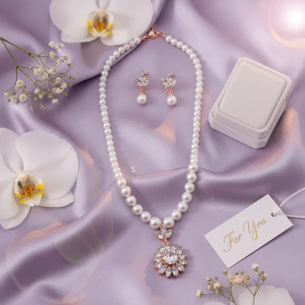 Rose_Gold-Tone_Floral_Pendant_Pearl_Necklace_and_Matching_Drop_Earring_Set