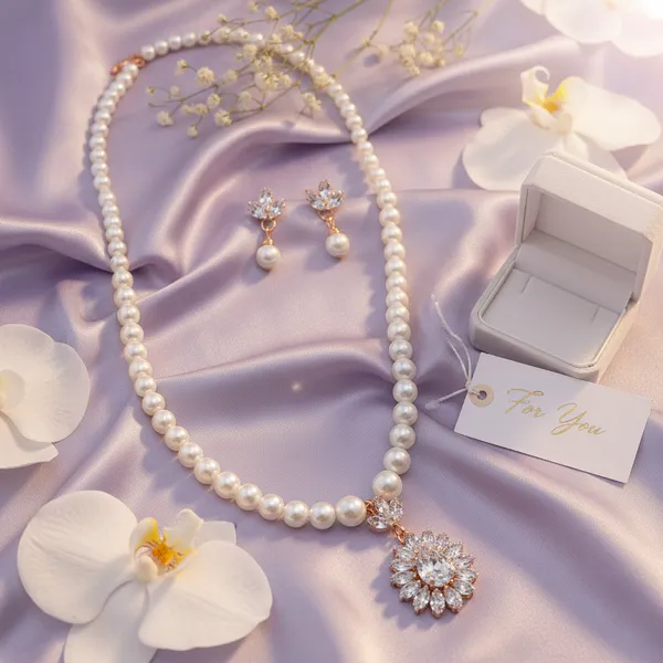 Rose_Gold-Tone_Floral_Pendant_Pearl_Necklace_and_Matching_Drop_Earring_Set