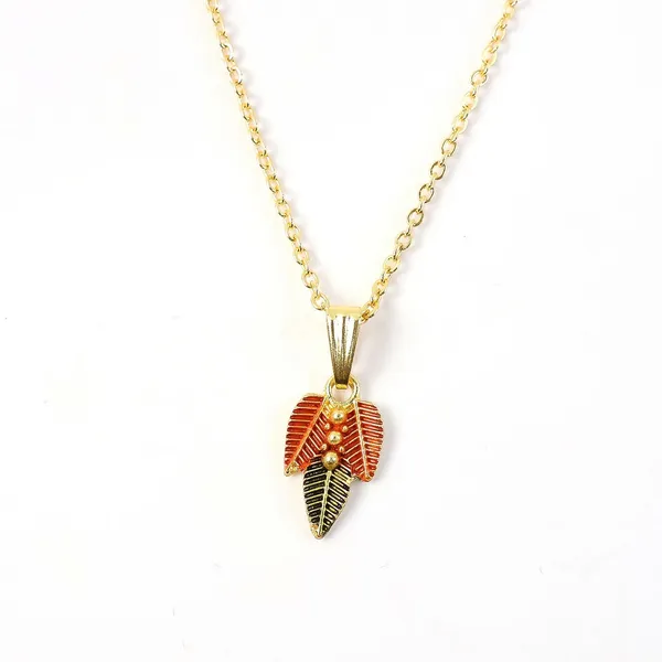 Gold_And_Orange_Brass_Pendant_Necklace_For_Women