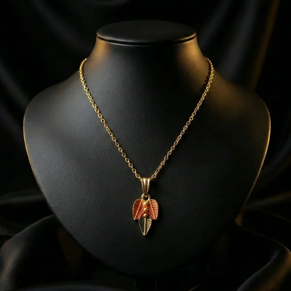Gold_And_Orange_Brass_Pendant_Necklace_For_Women