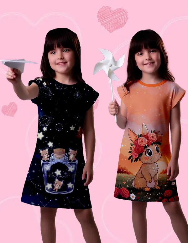Nusyl_Girls_Black_&_Orange_Bunny_Printed_&_Stars_Printed_Dresses_Pack_Of_2_Soft_&_Comfortable_Dresses_Cozy_Summer_Wear_For_Kids_&_Teen_Girls