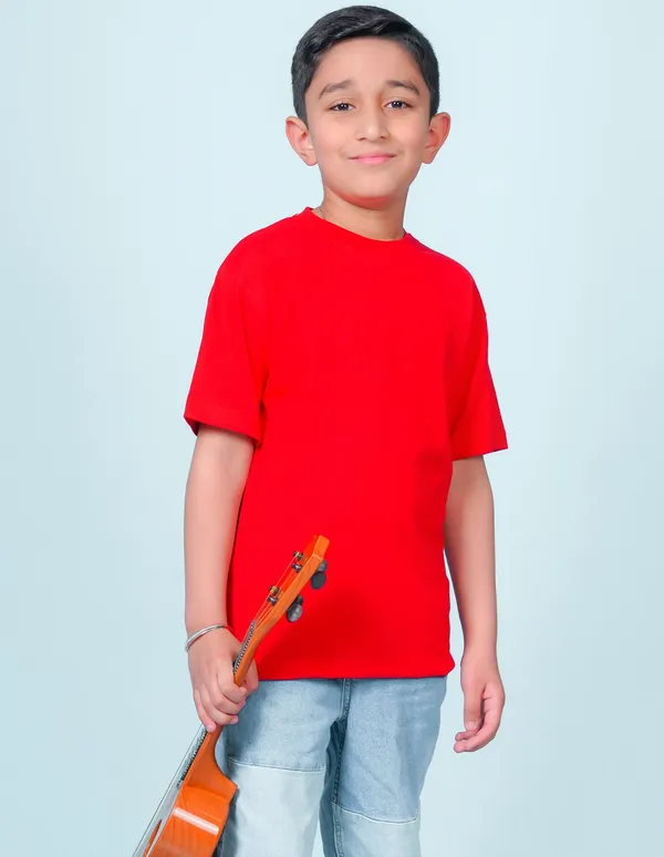 Red_Solid_Round_Neck_Half_Sleeves_Oversized_T-Shirt_For_Boys