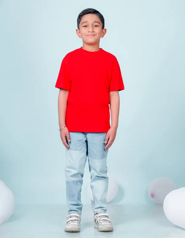 Red_Solid_Round_Neck_Half_Sleeves_Oversized_T-Shirt_For_Boys