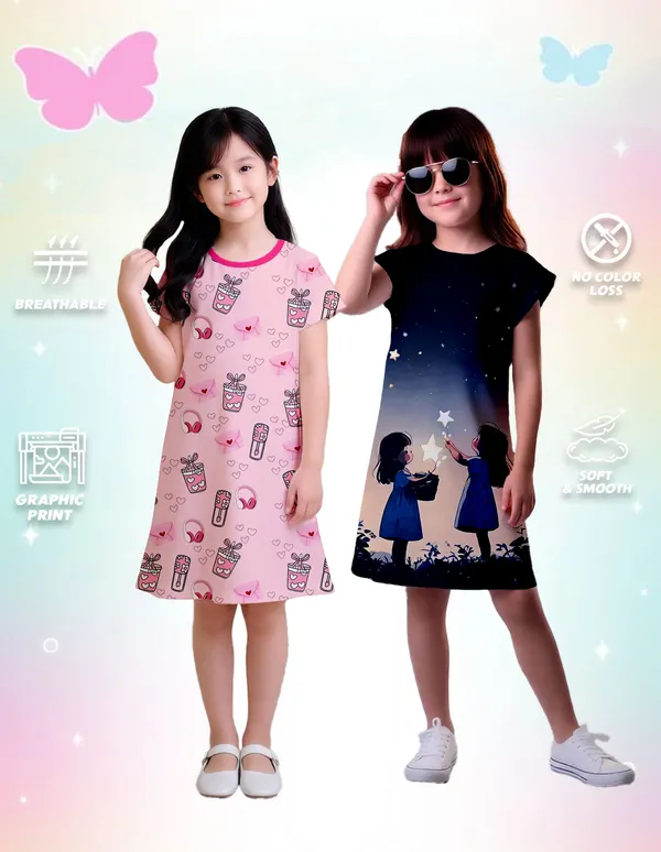 Nusyl_Girls_Black_&_Hot_Pink_Girls_Printed_Dresses_Pack_Of_2_Soft_&_Comfortable_Dresses_Cozy_Summer_Wear_For_Kids_&_Teen_Girls