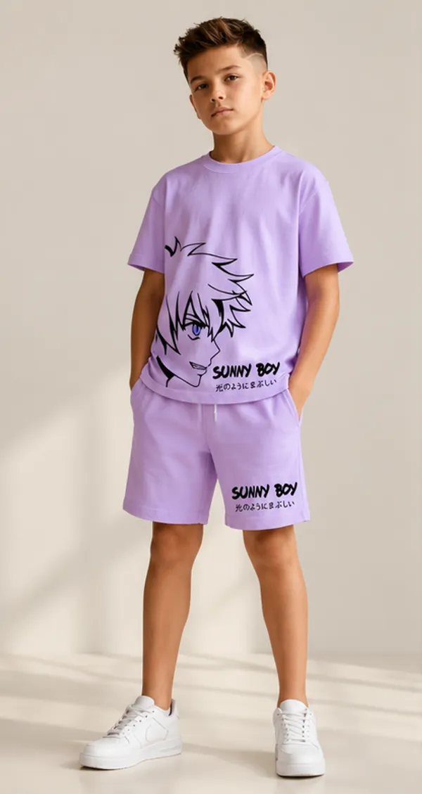 NUSYL_Sunny_Boy_Lilac_Anime_Co-ord_Set_β_Kids