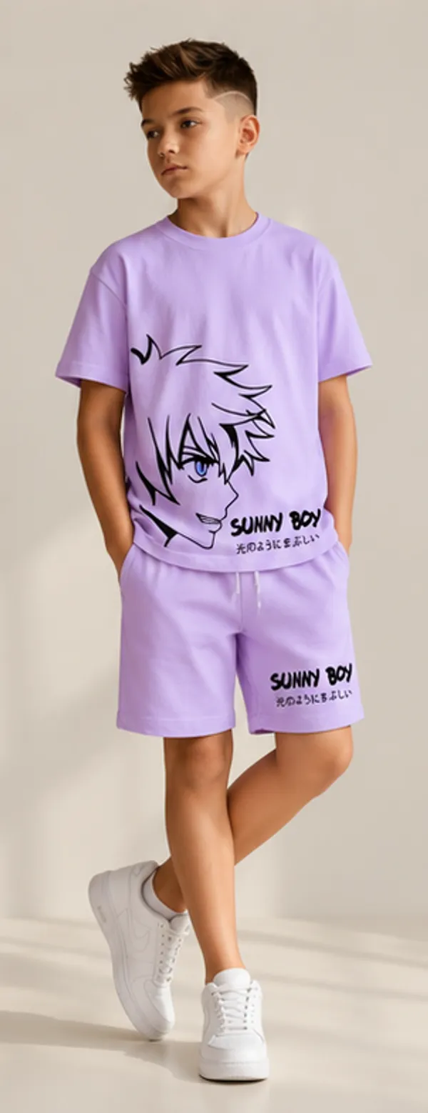 NUSYL_Sunny_Boy_Lilac_Anime_Co-ord_Set_β_Kids