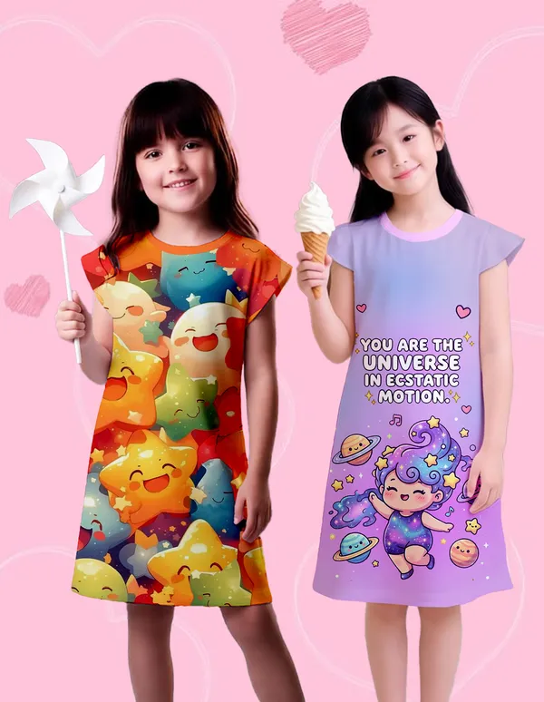 Nusyl_Girls_Orange_&_Lilac_Girl_Printed_&_Stars_Printed_Dresses_Pack_Of_2_Soft_&_Comfortable_Dresses_Cozy_Summer_Wear_For_Kids_&_Teen_Girls