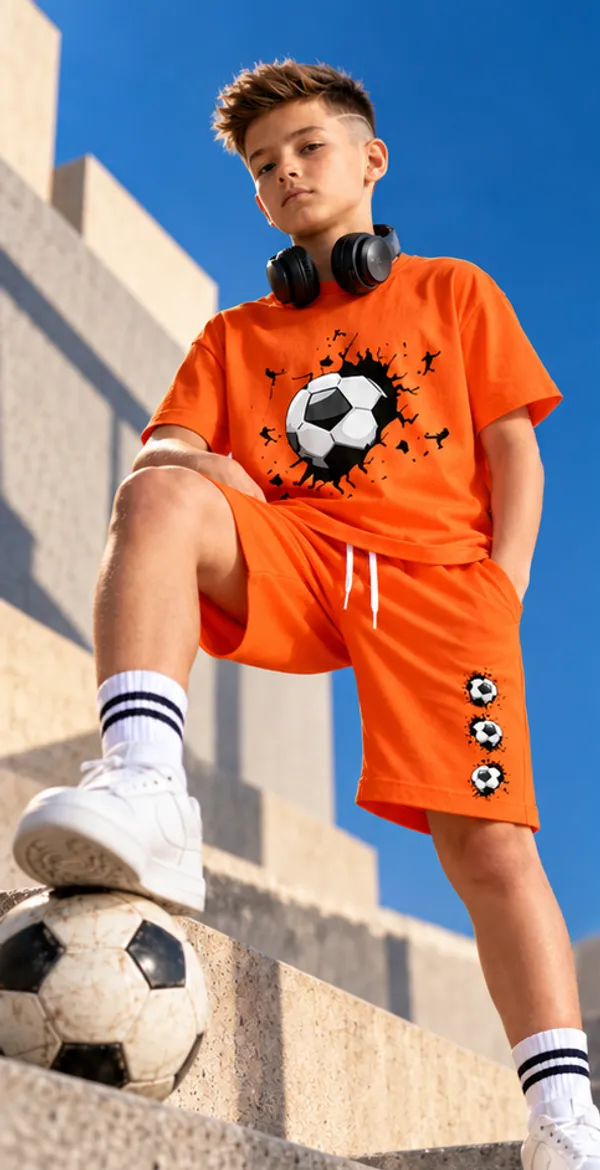 NUSYL_Orange_Football_Splash_Kids’_Co-Ord_Set