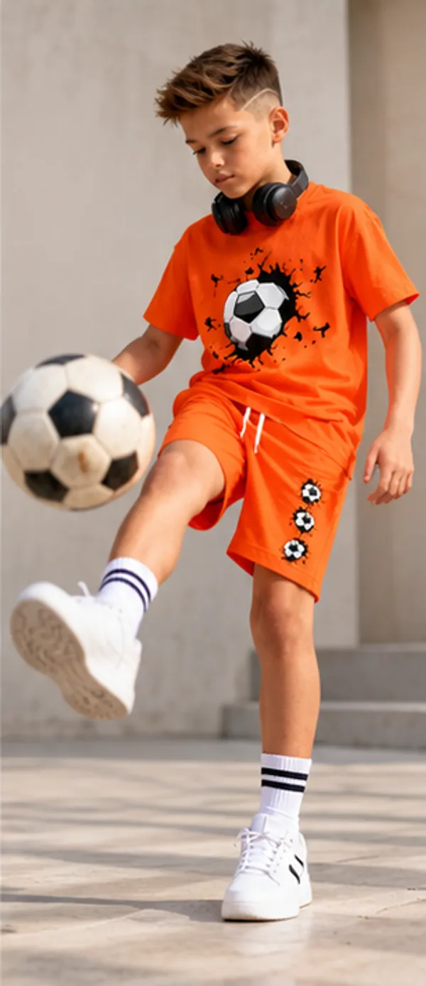 NUSYL_Orange_Football_Splash_Kids’_Co-Ord_Set