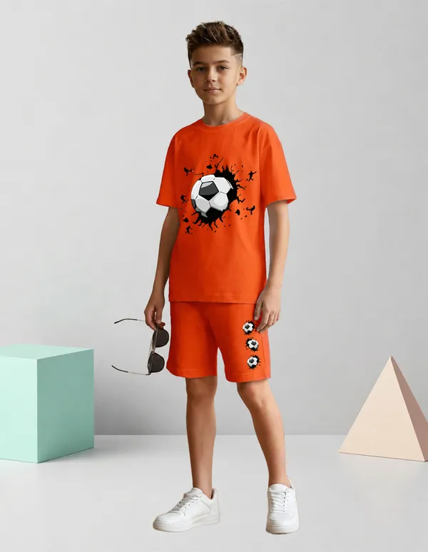 Nusyl_Boys_Orange_Football_Printed_Cotton_Blend_Relaxed_T_Shirts_And_Shorts_With_Side_Pockets_Oversized_Length_T_Shirts_And_Shorts_Knee_Length