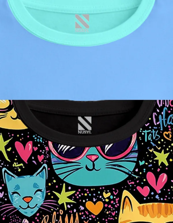 Nusyl_Girls_Black_&_Sky_Blue_Cats_Printed_&_Dog_Printed_&_Girl_Printed_Dresses_Pack_Of_2_Soft_&_Comfortable_Dresses_Cozy_Summer_Wear_For_Kids_&_Teen_Girls