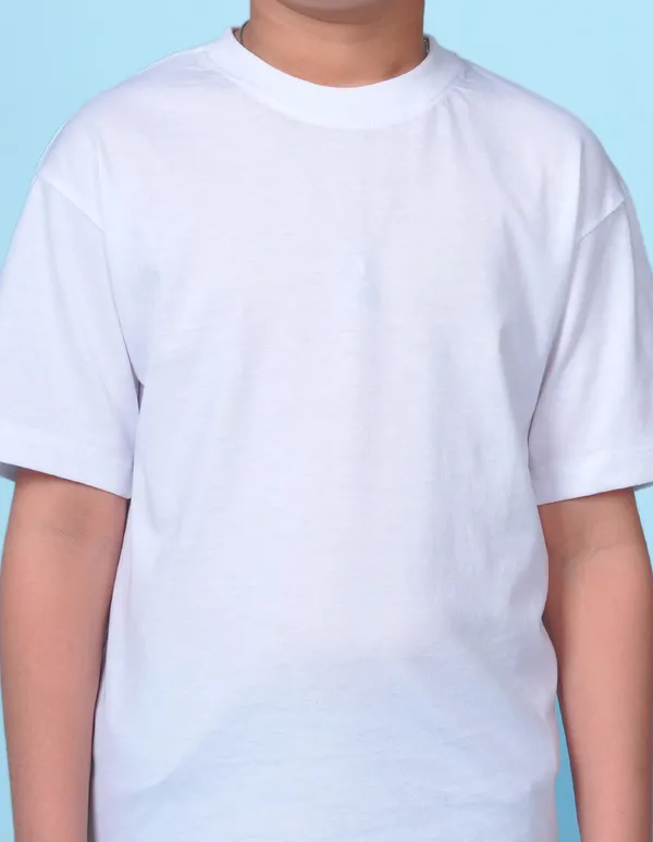 White_Solid_Round_Neck_Half_Sleeves_Oversized_T-Shirt_For_Boys