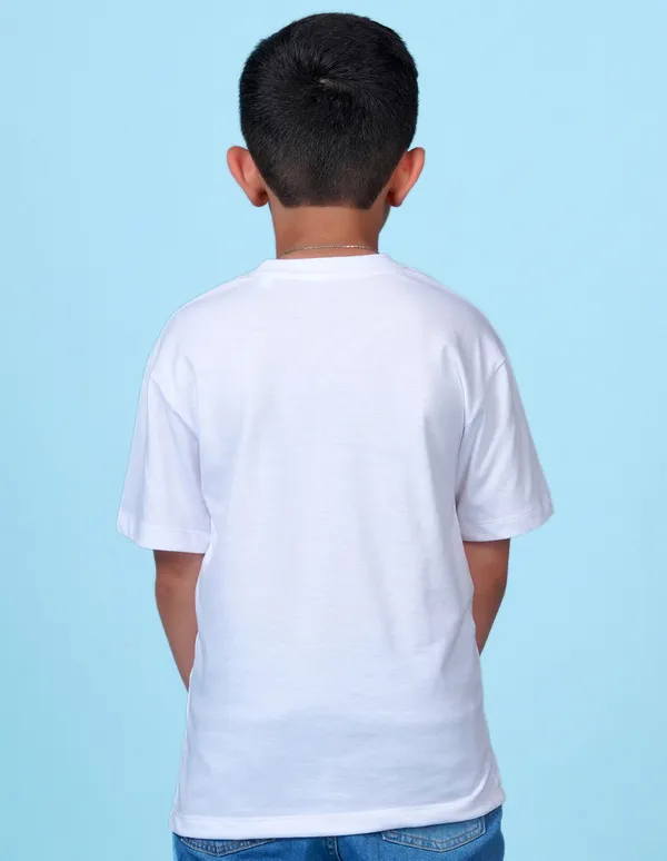 White_Solid_Round_Neck_Half_Sleeves_Oversized_T-Shirt_For_Boys