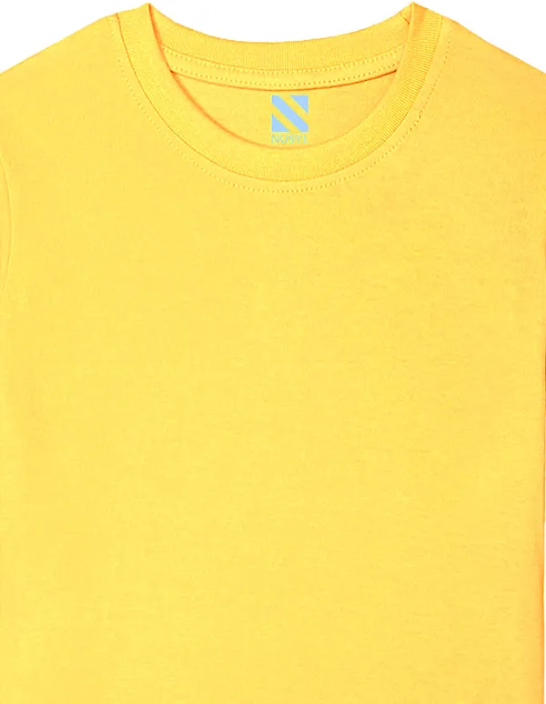 Yellow_Solid_Round_Neck_Half_Sleeves_Oversized_T-Shirt_For_Boys