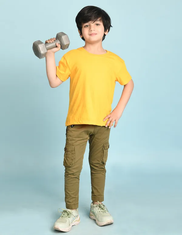 Yellow_Solid_Round_Neck_Half_Sleeves_Oversized_T-Shirt_For_Boys