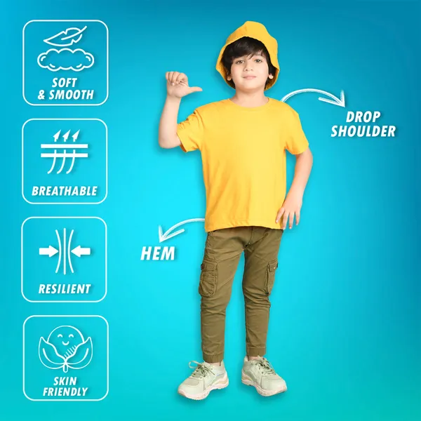 Yellow_Solid_Round_Neck_Half_Sleeves_Oversized_T-Shirt_For_Boys
